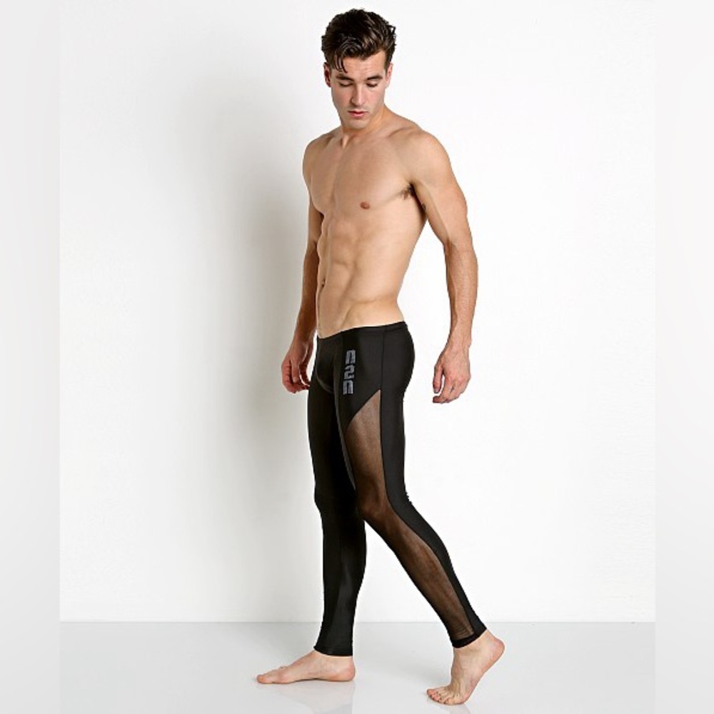 N2N Bodywear Galaxy X Sheer Running Tights Black Medium